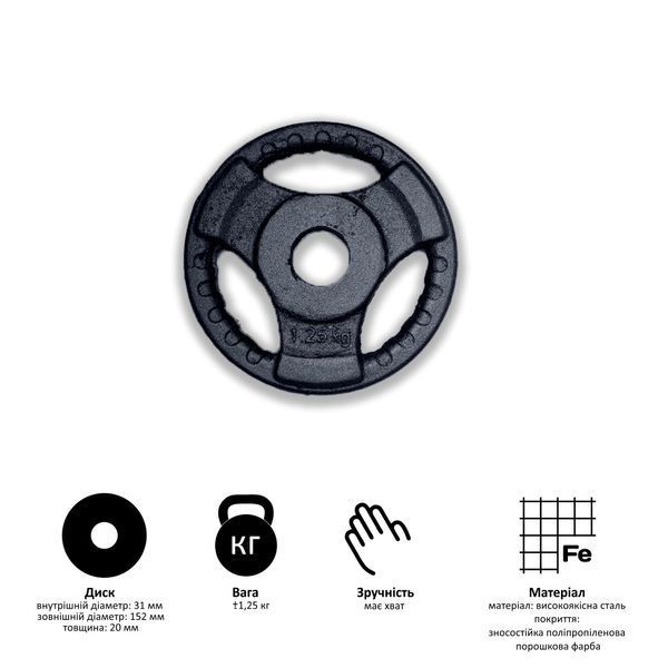 Диски для штанги 1.25 кг Kumm K05067 K05067 фото