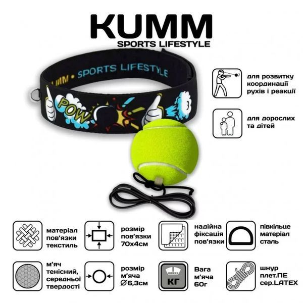 Файтбол для бокса (Fight ball) на голову Blue Pow | Мяч теннисный K03360-T K03360-T фото