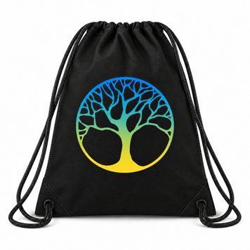 Рюкзак-мішок Kumm Life Tree 50&times;41 см для спорту | Чорний K15127 K15127 фото