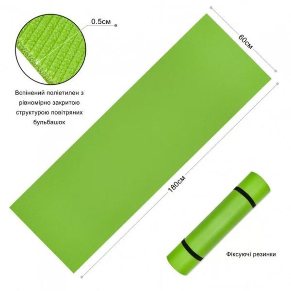 Килимок туристичний для пікніка та кемпінгу 180&times;60&times;0.5 см GF Champion | М&rsquo;ятний K00538-M K00538-M фото
